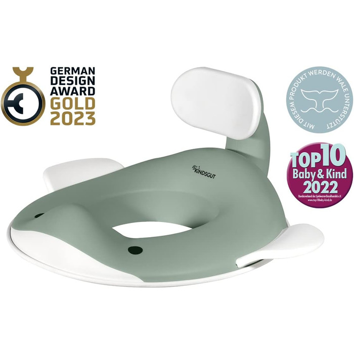 Сидіння для унітазу Kindsgut Whale для дітей, дружній до дитини дизайн у вигляді кита, у ніжних сучасних кольорах, підходить для д