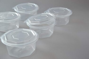 Звичайна побутова восьмикутна коробка, 500 мл. Восьмикутна коробка з відкидною кришкою (одноразова), сучасна, пакувальна коробка, контейнер, 400 штук, 500 мл, пластик, рекомендується ручне миття.