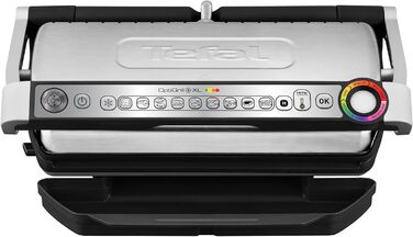 Контактний гриль Tefal OptiGrill XL, 9 програм, індикатор рівня приготування, знімні пластини XL, ручний режим, електричний гриль,