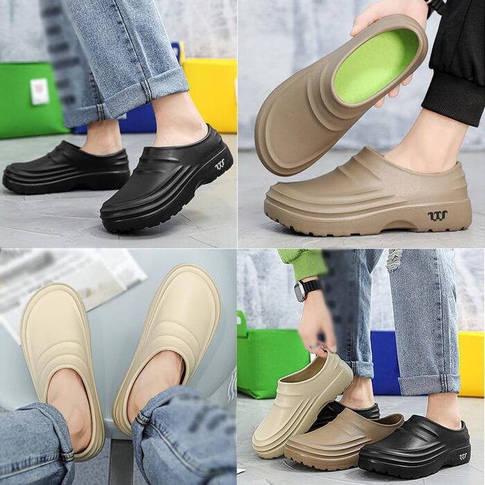 Взуття для шеф-кухаря, нековзне, водонепроникне робоче взуття, легке, нековзне, водонепроникне кухонне взуття для чоловіків і жінок, 39 EU, чорний колір