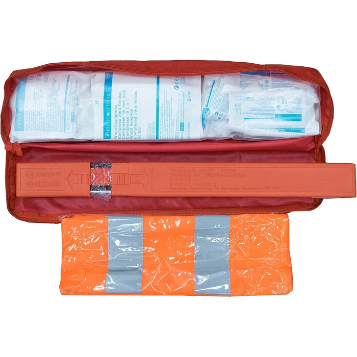 Комбінована сумка на липучці з трикутником євро, аптечкою та захисним поясом, червона, 43999712