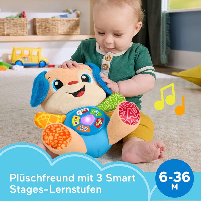 Песик-іграшка Smart Stages для малюків, що розвиває, з підтримкою української, нідерландської, англійської, французької, німецької та італійської мов, для дітей від 6 місяців, JFD20 Europe De Louest (V25) 2025