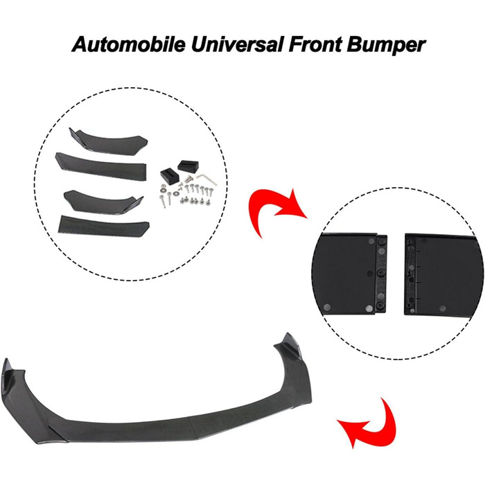 Наперстянка Передній спойлер Губа Автомобільний розгалужувач переднього бампера Губний спойлер Універсальний спойлер для губ дифузор Обвіс із захистом автомобіля від зіткнень