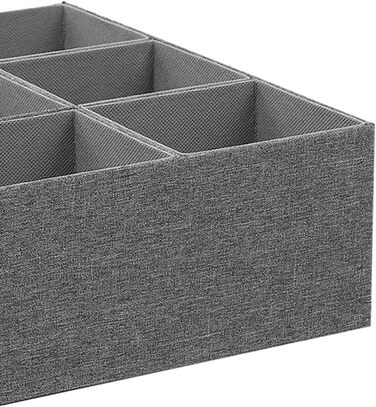 Органайзер для краваток, складний нетканий органайзер з 9 відділеннями для ременів, краваток, шкарпеток, спідньої білизни в шафі (СІРИЙ)