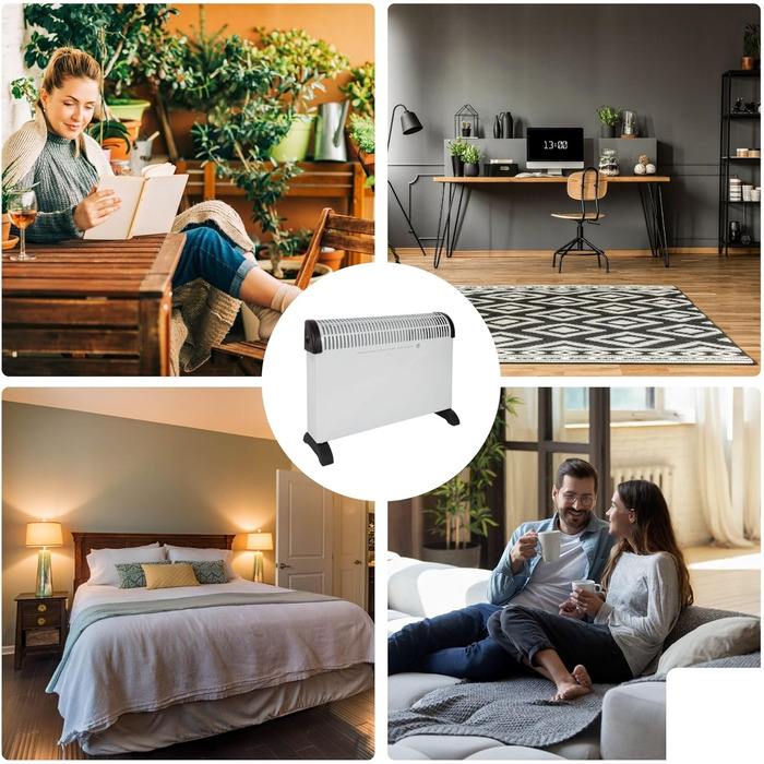 Конвекторний обігрівач Perel 2000 Вт, електричний конвектор, вентилятор-обігрівач з 3 режимами нагріву, турбовентилятор, термостат, IP20, захист від перегріву, портативний для приміщень об&39ємом до 60 м 2000 Вт / 60 м турбо білий