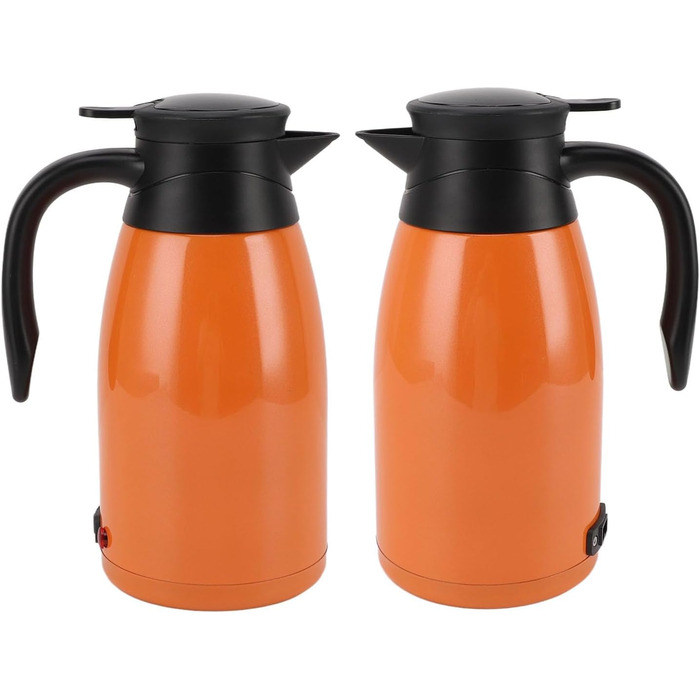 Автомобільний чайник Tyenaza 1400 мл, нержавіюча сталь, 24 В, 180 Вт, герметичний, помаранчевий, для води, чаю, кави, молока