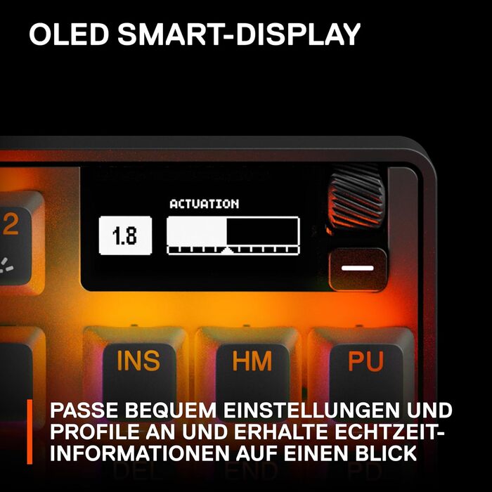 Гіпермагнітна ігрова клавіатура SteelSeries Apex Pro TKL - Найшвидша клавіатура - Налаштовувана чутливість - OLED-екран - PBT-клав