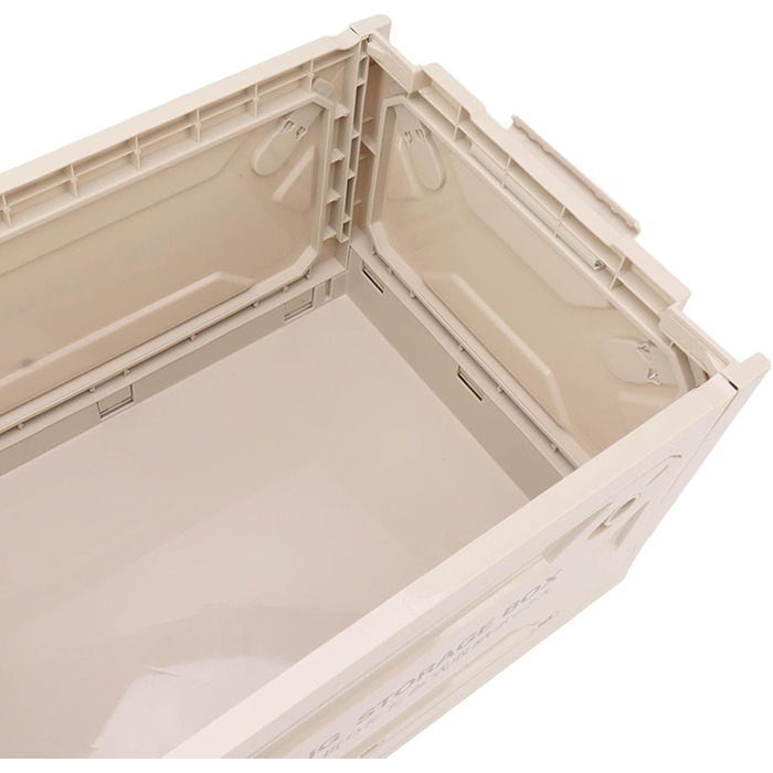 Складаний кемпінговий ящик для зберігання з дерев&39яною кришкою Складаний контейнер об&39ємом 50 л з колесами для легкого транспортування Міцний матеріал з поліпропілену та МДФ Ідеально підходить для кемпінгу, пікніків та сіро-білого кольору