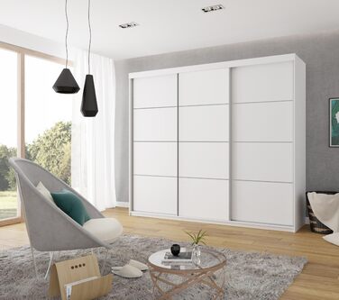 Шафа-купе - Шафа для спальні - Шафа для спальні - Шафа - Шафи - Біла Шафа - 250x200x62 см 250x200x62 см Білий