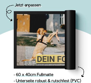 Персоналізований килимок для дверей з фотодизайном - Килимок для внутрішніх та зовнішніх робіт, персоналізований подарунок, 60 x 40 см