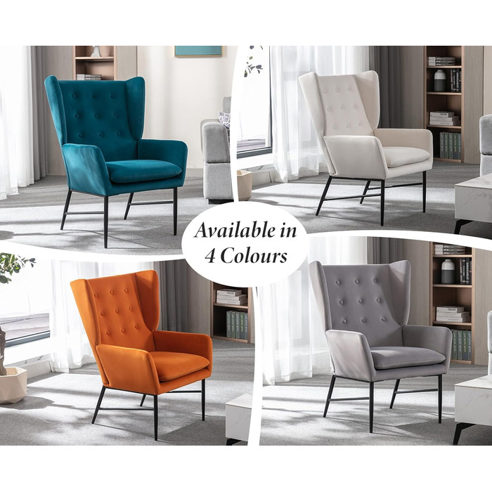 Одномісний диван-шезлонг, оксамитове м&39яке крісло з підлокітниками, м&39яке крісло для ванної кімнати, бічне крісло для балкону та вітальні (бірюзово-зелений) 67,5*73*98 см