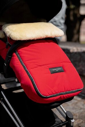 Муфта для ніг з овчини AROSA - тепла коляска, муфта для ніг (діти від 6 до 36 місяців), медичне хутро, в кольорі Black (чорний)