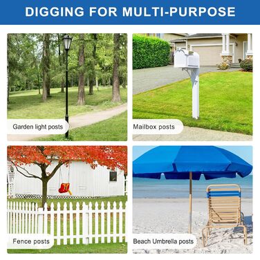 Буровий свердло BeneLabel для саду та землі, 61 x 10 см, для ям під стовпи, спіральне свердло для акумуляторного шуруповерта та дриля, для посадки цибулин та квітів, ручний бурильник із шестигранником 10 мм, інструмент для копання ям під паркан