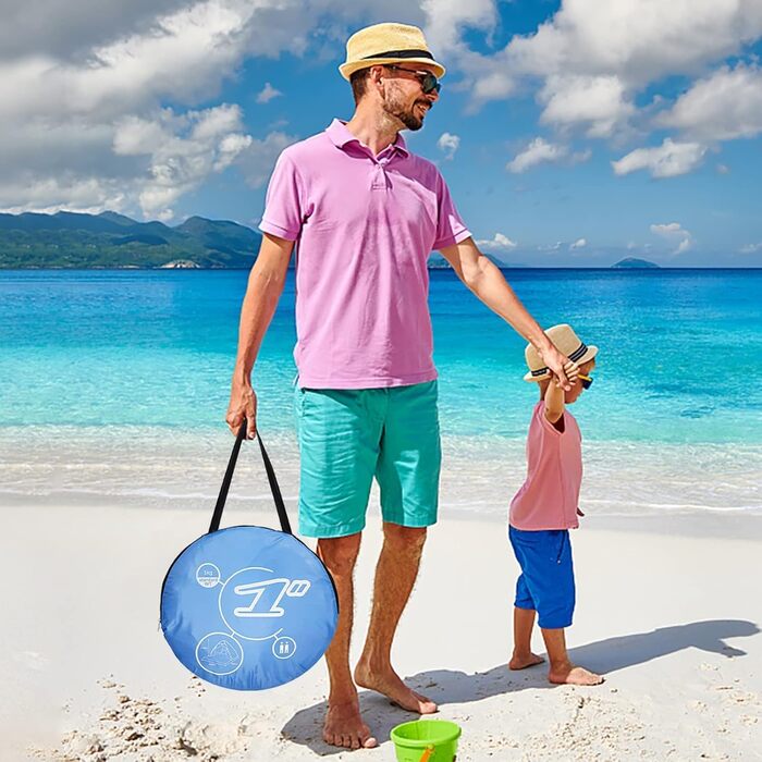 Пляжний намет-розкладний намет, портативний надлегкий автоматичний пляжний намет із захистом від сонця UPF 50 для 3-4 осіб, пляжний намет, сімейний захист від сонця, пляжний кемпінг, піший туризм, сад