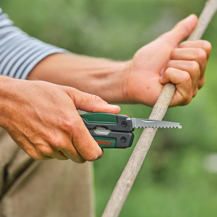 Мультитул Bosch 16-в-1 (Багатофункціональний інструмент для самостійного використання, відпочинку на природі та кемпінгу нержавіюча сталь функція блокування м&39яка рукоятка 16 функцій плоскогубці викрутка ніж пилка тощо)