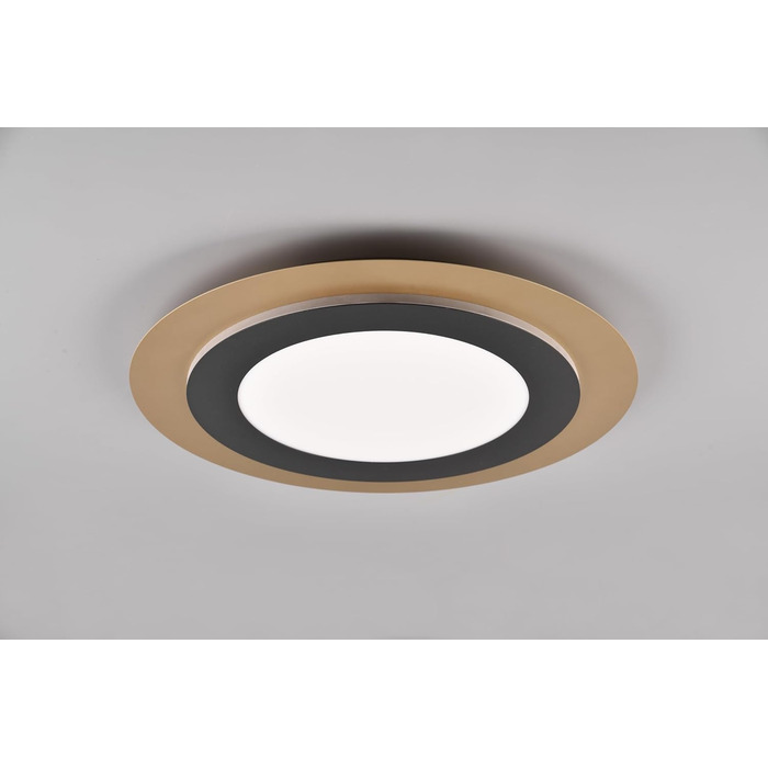 Стельовий LED-світильник Trio Leuchten Morgan 641519280, матовий чорний/золотий, метал та акрил, 46 Вт, з пультом керування, діаметр 45 см