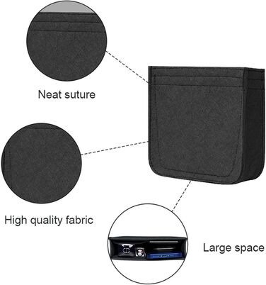 Фетровий органайзер Lckaey для сумки Hermes Evelyne III TPM PM GM вставка для сумки mini 16 29 33 органайзер для гаманця Y003 Blac