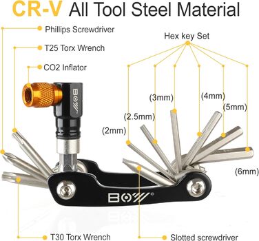 Інструменти для велосипеда MatyKit для накачування CO2 та комплект ключів із заліза
