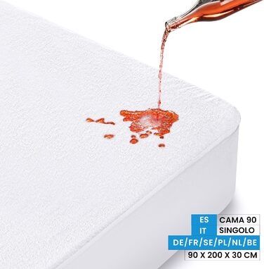 Наматрацник Utopia Bedding 90 x 200 x 30 см Водонепроникний, сертифікований Oeko-TEX Наматрацник дихаючий, Наматрацник, Універсаль