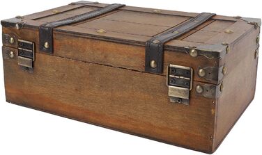 Дерев&39яний футляр для зберігання сумки Taidda у вінтажному стилі, багатофункціональна портативна валіза з потертим виглядом, органайзер для одягу, іграшок, фотореквізиту з сільським дизайном (малий) повсякденний