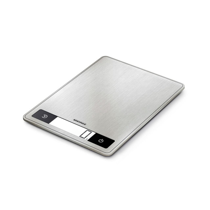Цифрові кухонні ваги сріблястого кольору з нержавіючої сталі, вага до 15 кг (точність до 1 г), побутові ваги з запатентованою сенс
