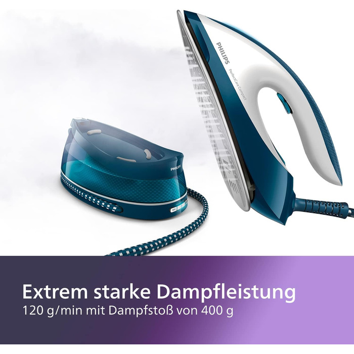 Парова прасувальна станція Philips PerfectCare Compact - тиск насоса 6,5 бар, подача пари до 400 г, резервуар для води 1,5 л, техн