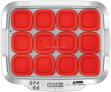 Експрес йогуртниця Multidelices на 12 баночок, біла/червона 12 баночок червона, 661500