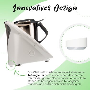 Розсувна дошка для Thermomix TM5 / TM6 - невидимий слайдер - Роликова дошка для безпечного переміщення Thermomix - Аксесуари для Thermomix Made in Germany