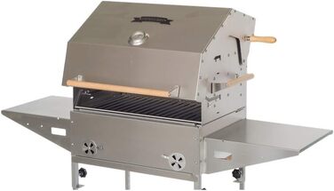 Гриль Profi Grill PG 600 з нержавіючої сталі, гриль на вугіллі, гриль для курки, гриль-вертел, камінна яма