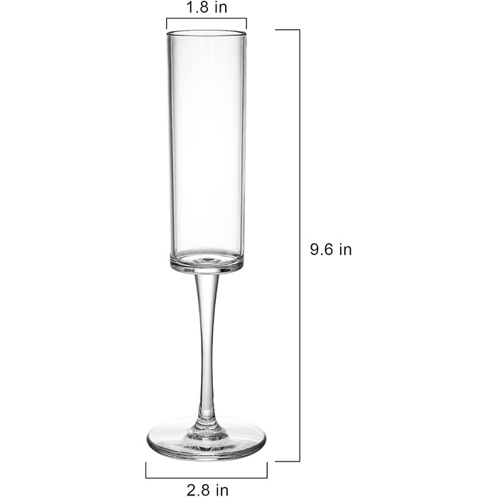 Набір з 8 акрилових фужерів для шампанського, 170 мл, небиткі келихи для шампанського, одноразові келихи для шампанського, елегант