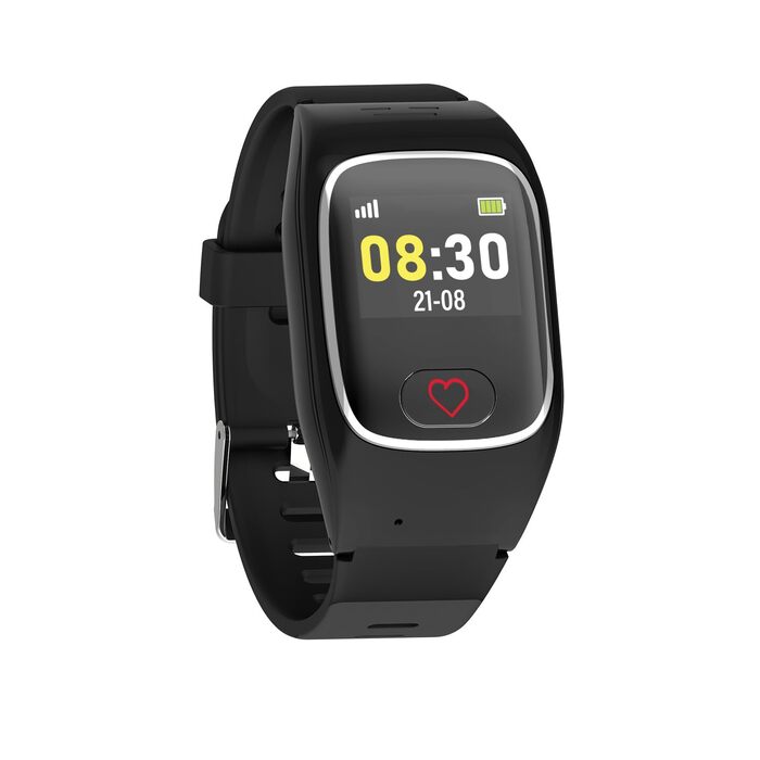 Годинник James B8 для екстрених випадків та безпеки для людей похилого віку GPS, виявлення падіння, кнопка SOS, монітор серцевого ритму, функції для здоров&39я, сімейний додаток, гучний будильник чорний/білий вкл. SIM-картку та 2 місяці безкоштовного тари