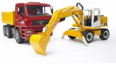 Людина TGA самоскид вантажівка з екскаватором Liebherr лопата екскаватор - 116 будівельний майданчик будівельний транспортний засіб лопата екскаватор працівник bworld будівельна машина вантажівка транспортер, 02751 -