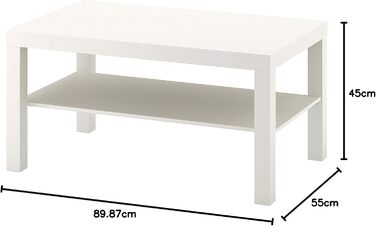 Журнальний столик IKEA Lack, меблі для вітальні, диванний столик з полицею, 90x55x45 см, білий