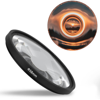 Міліметровий вихровий призматичний фільтр, вихровий призматичний фільтр обєктива камери, призматичний фільтр зі спеціальними ефектами, водонепроникний, масляний, оптичне скло, двостороннє багатошарове покриття, 58-