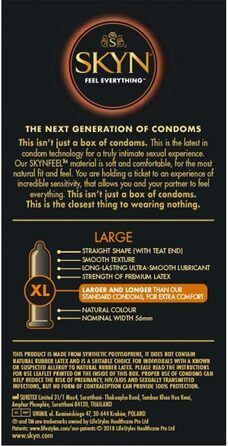 Презервативи SKYN Large XL без латексу, 20 шт