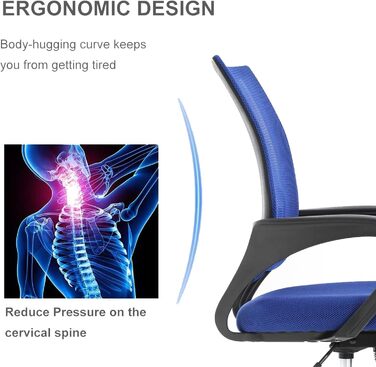 Регульоване офісне крісло mcc direct, ергономічне сітчасте поворотне крісло з м&39якою подушкою сидіння, комп&39ютерне крісло з регульованою висотою, поперековою опорою та поворотним шарніром, для дому, офісу, темно-сіра сітчаста тканина