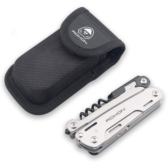 Плоскогубці Roxon S801S STORM, туристичний мультитул, мультитул з додатковою групою насадок і чорним кейсом, кишеньковий мультитул