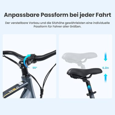 Електровелосипед Touroll MA2 27,5 дюймів для дорослих, міський електричний велосипед з двигуном 250 Вт 70 Нм із середнім приводом та акумулятором 36 В 468 Втгод, запас ходу 100 км, гідравлічні дискові гальма, електровелосипеди для чоловіків та жінок, сіри