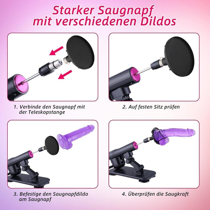 Секс-машина KlicLok з 7 насадками, з бездротовим пультом управління