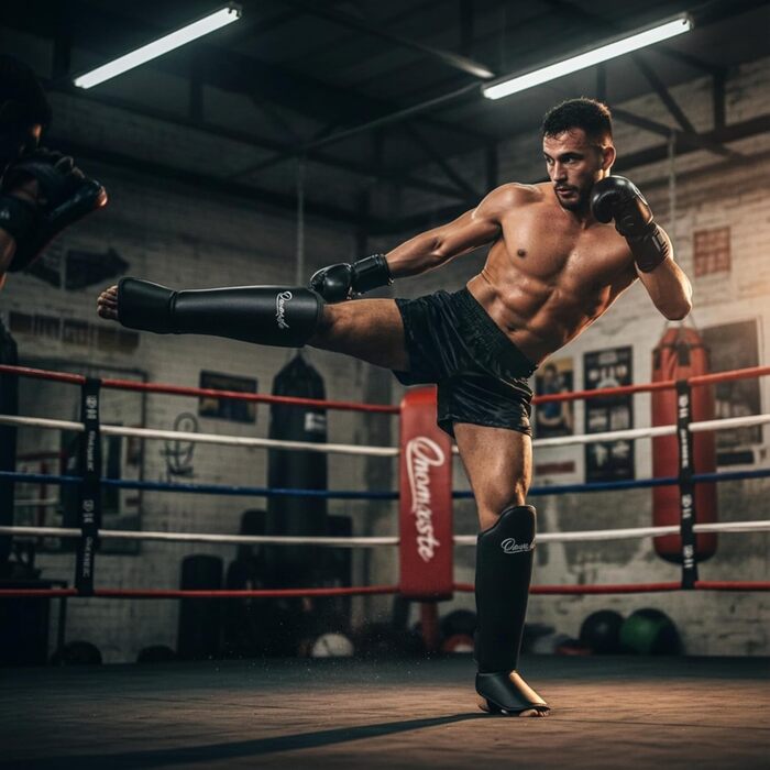 Шкіряні щитки для гомілок з м&39якою підкладкою, ShinGuard, шкіра, бойові мистецтва, тренування з карате, кікбоксинг MMA, муай-тай, крав-мага для ніг, великий / дуже великий розмір