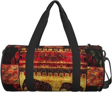 Дорожня сумка-циліндр з африканським слоном, спортивна сумка-печворк для чоловіків та жінок, сумка-мішок, спортивна сумка