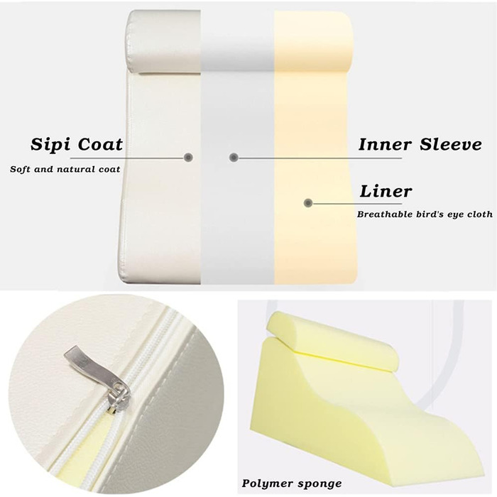 Подушка для спинки узголів&39я ліжка, диванна подушка, опорна подушка для спини, поперекова подушка, опорна подушка для спинки ліжка, дивана, подушка для читання, шкіряна губчаста клиноподібна подушка для літніх чоловіків, чорна - 553060 см
