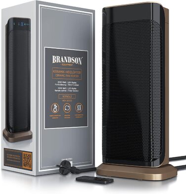 Керамічний обігрівач для ванної кімнати з дистанційним керуванням - Енергозберігаючий, тихий - Швидкий обігрівач з функцією коливання - 2 режими нагріву - Таймер - Сертифіковано GS A Золото