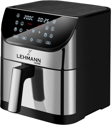 Фритюрниця 8 л з 10 програмами, фритюрниця з цифровим світлодіодним сенсорним екраном, контроль температури 76-200C, таймер, здорова їжа без олії, 1800 W