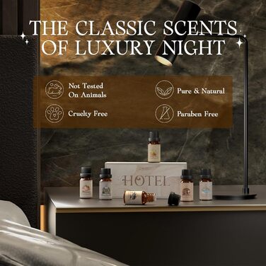 Набір ефірних олій готелю SALUBRITO, розкішна ароматерапевтична ароматична олія для дифузора, виготовлення свічок, розкішна ніч, білий чай, лимон і чебрець, цитрусове блаженство, лобі готелю, ароматична олія жасмину та мяти