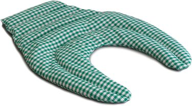 Подушка для шиї з опорою для спини - зелено-біла - подушка з вишневих кісточок - подушка для шиї - грілка для спини