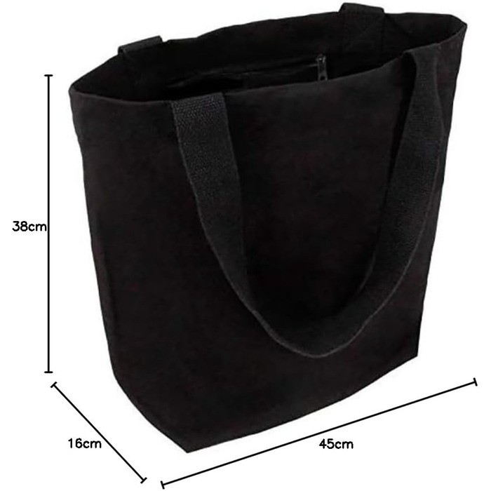 Стильна містка сумка Cottonbagjoe з внутрішньою кишенею та застібкою-блискавкою бавовняна сумка тканинна сумка сумка шоппер з вели