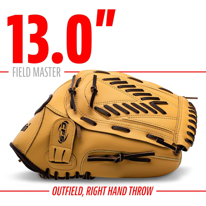 Рукавичка Franklin Sports для бейсболу та софтболу - Fieldmaster для дорослих та дітей - рукавичка для кидка правою рукою для внутрішнього та зовнішнього поля, чоловіча та жіноча, 33 см Basket &39V&39 Net CAMEL