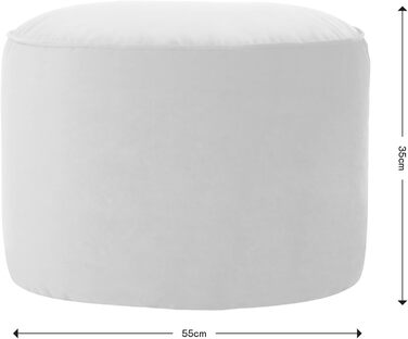 Табурет Icon Milano, жовтий, пухнаста оксамитова тканина, оксамитова крісло-мішок, пуф з наповнювачем, пуф для ніг для вітальні, декор для вітальні жовтий 55Г x 55Ш x 35В см