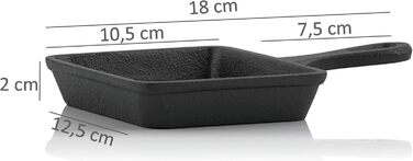 Чавунні сковороди для раклету BBQ-Toro (6 шт. ) 12,5 х 18 см вже згоріли - попередньо приправлені Змінні сковороди для раклету, сковороди для сервіровки, аксесуари для гриля, чавунні сковороди, сковороди-гриль